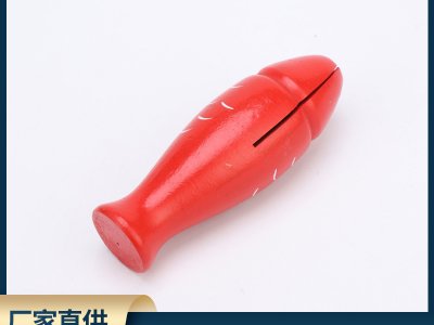 木魚小玩具批發(fā)木制魚形響筒兒童樂器打擊樂器